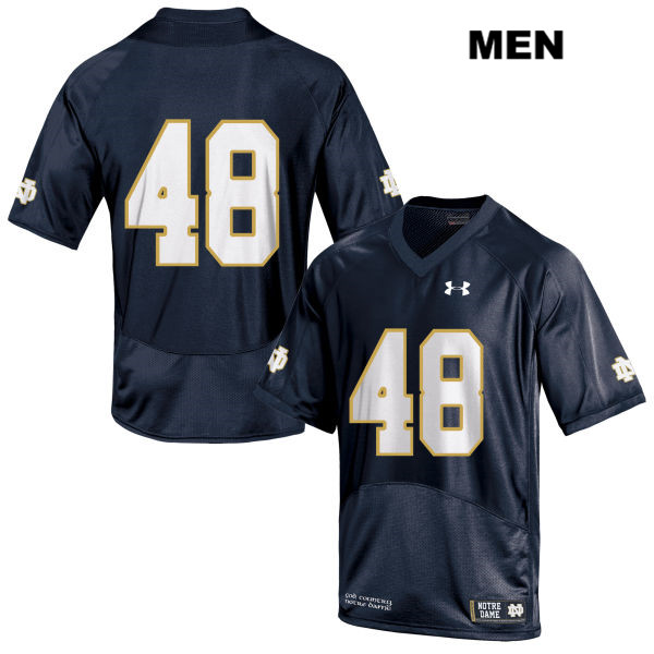 Men's NCAA Notre Dame Fighting Irish #48 Xavier Lezynski Stitched College Under Armour Authentic Navy No Name Football Jersey FR10H00QT